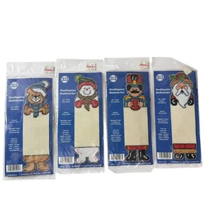 Vintage NMI Needle Magic Cross Stitch Bookmark Kit Christmas Holiday Lot of 4 - Picture 1 of 6