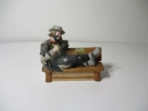 Flambro Emmett Kelly Jr. Miniature Collection WET PAINT PARK BENCH - Picture 1 of 8