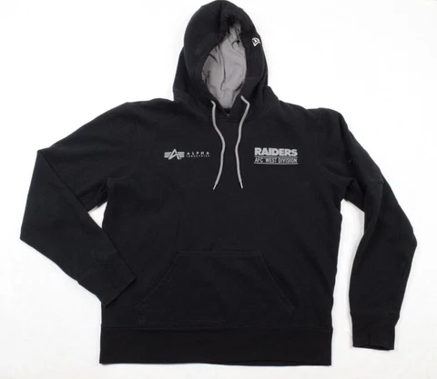 New Era Alpha Industries Las Vegas Raiders Black Long Sleeve Hoodie Mens M Cover