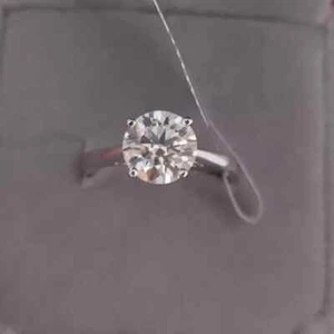 14K Weißgold plattiert 3 Karat runder Laborgefertigter Diamant Solitär Verlobungsring - Bild 1 von 13