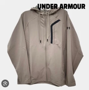 Under Armour Men's Sportstyle Woven Jacket Zip Up Hooded 1388014 Light Gray 2XL - Picture 1 of 5