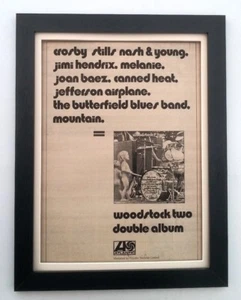 HENDRIX*CSNY*Woodstock 2*1971*ORIGINAL*POSTER*AD*FRAMED* FAST WORLD SHIP - Bild 1 von 4
