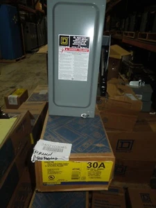 Square D H221N Heavy Duty Fusible Safety Switch 30A 2P 3W 240V NEMA 1 - Picture 1 of 4