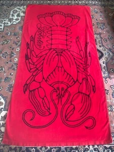 Vtg RED LOBSTER Fish Towel Beach Pool Tapestry LARGE 35x58” Fieldcrest - Picture 1 of 7