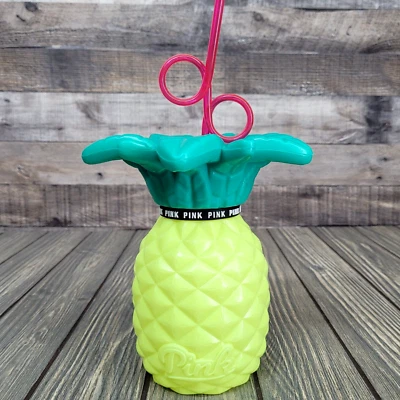 Victoria's Secret 粉色-A-Colada 菠萝春假 27 盎司杯水瓶新品 — 第 1/4 张图片