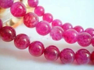 6/8/10mm Pink Dragon Veins Agate Round Loose Beads Gems 15" - Picture 1 of 3