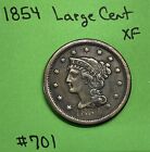 1854 Braided Hair Large Cent 1c XF Extra Fine Nice Coin!