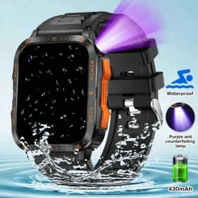 smart watch With Inbuit Flash Light heart rate blood Oxygen medical grade - Image 1 of 4