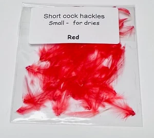 Short Hackles - Fly tying materials - Red cock hackles, Medium - Picture 1 of 1