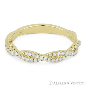 0.25 ct Round Diamond Anniversary Band Stackable 14k Yellow Gold Right-Hand Ring - Picture 1 of 1