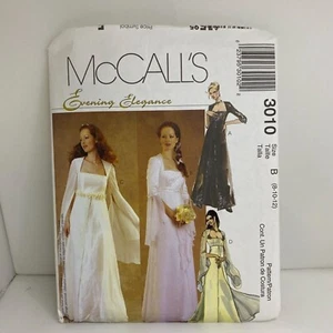 #3010 McCalls Misses Bridal Gown Bridesmaids Dress Sewing Pattern Size 8-12 - Picture 1 of 4