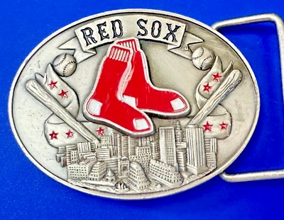 Официально лицензированная пряжка спортивного ремня Siskiyou для бейсбола Boston Red Sox MLB - Изображение 1 из 4