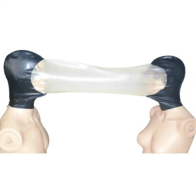 Latex Hood No Holes Back Zipper for Couples Play with Companion Rubber Mask - Image 1 of 2
