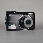 Nikon Coolpix S5100 12,1MP Digital Camera Black + Case + Sd Card - Very Good !! 