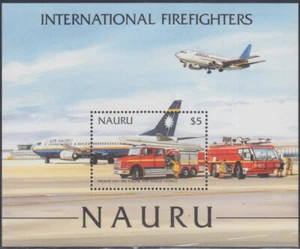 NAURU Sc # 508 CPL MNH FIREFIGHTING SOUVENIR SHEET, AVIATION - Picture 1 of 1