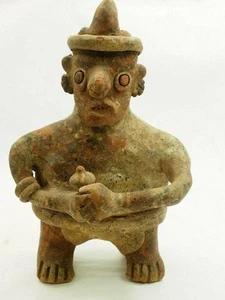 Präkolumbianische Maya Nayarit Figur eines Musikers 10,2" 300AD CAA-43 - Bild 1 von 12