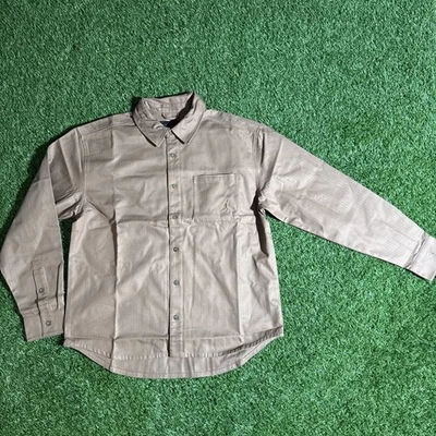 Air Jordan Essentials Button Down Shirt Mens Medium Brown Long Sleeve FV7446 223 - Image 1 of 4