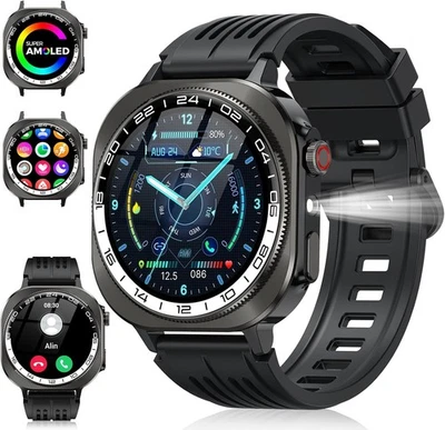 Smart Watch, 1.43" AMOLED-3D Military Smartwatch for Men Women (Answer/Make Call - Image 1 of 4