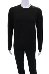 Theory Mens Long Sleeve Crew Neck Merino Wool Sweater Dark Gray Size Large - Picture 1 of 6