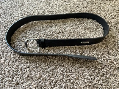 Cinturón de cuero italiano negro vintage Lauren Ralph Lauren talla 40 latón macizo Foto 1 de 4