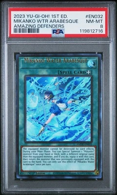 MISPRINT! 2023 YuGiOh! Amazing Defenders Mikanko Water Arabesque PSA 8 #EN032 - Image 1 of 2