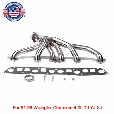 Performance Manifold Header Kit for 1991-99 Jeep Wrangler Cherokee 4.0L TJ YJ XJ - Imagem 1 de 4