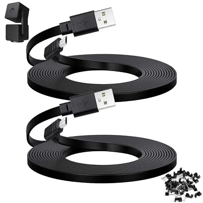 2-Pack 30 ft Extension Cable for WYZE Cam Pan V3 Outdoor Camera Micro USB 90 ... - Image 1 of 4