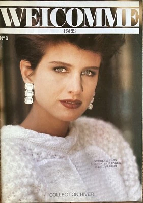 Welcomme Paris Yarn Knitting Pattern Book No. 8 Fun Fashion Sweaters Vest Jacket - Image 1 of 4