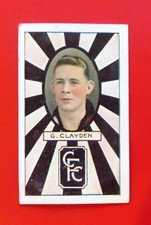 1933 Carreras VFL Cigarette (TURF CIGS)  Card: GEORGE CLAYDEN  (Collingwood) #21