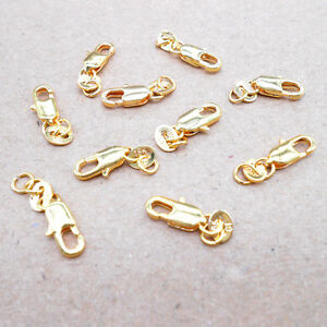 Wholesale DIY 20PCS Jewelry Findings 18K Yellow Gold Filled GF Lobster Clasps 