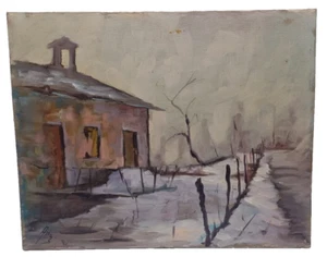 " NEVE IN MADDALENA "  ADORNI  1979   40X50   DIPINTO OLIO  SU TELA  CERTIFICATO - Imagen 1 de 2