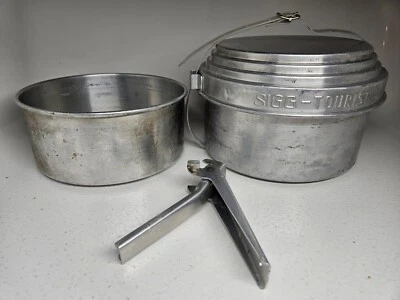 Vintage 4 Piece SIGG TOURIST Camp Cook Set PARTS Camping Hiking Backpacking - Image 1 of 4