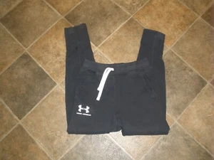 Boys Athletic Pants Black Under Armour YMD/JM/M pull-string (SU70B) - Picture 1 of 4