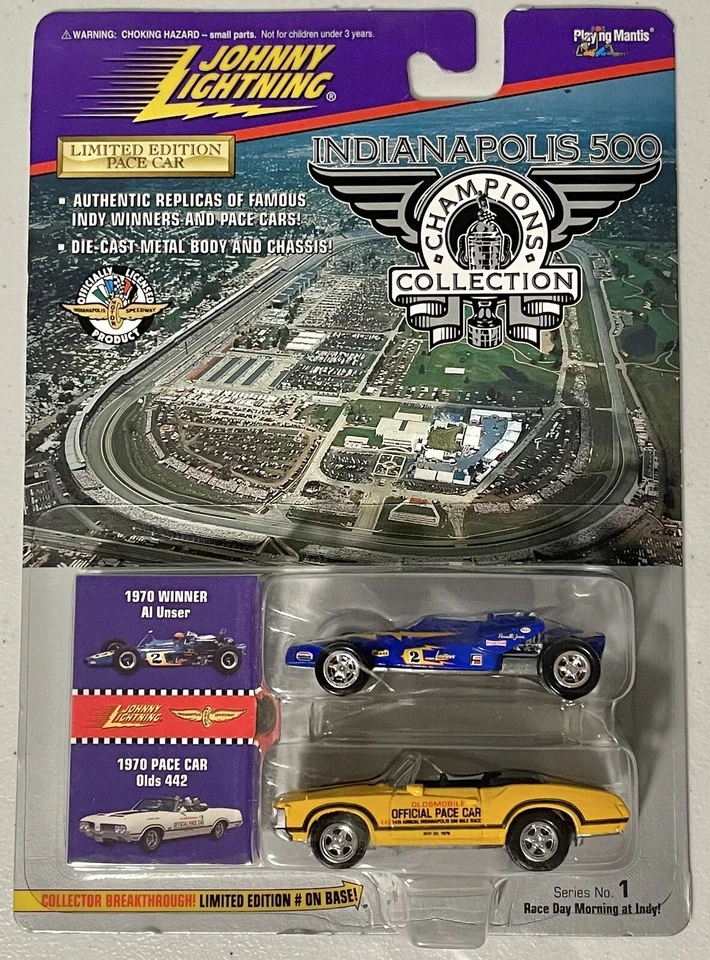 Johnny Lightning 1/64 Indianapolis 500 Al Unser and ‘70 Olds 442 Pace Car - Image 1 of 1