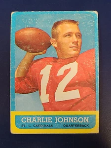 Tarjeta de fútbol americano Topps 1963 #146 Charlie Johnson RC Cardinals bajo grado G/F/P - Imagen 1 de 2