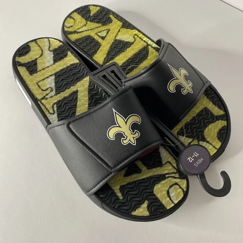 Foco New Orleans Saints Gel Cushioned Slide Sandals Men Size Large 11-12 NFL NWT Cover