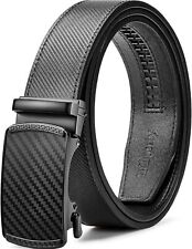 SKiporty Men's Ratchet Belt Leather 1 3/8'' Adjustable Belts for Men Dress Casua