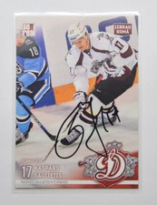 2015-16 Sereal KHL Dinamo Riga Away #18 Kaspars Saulietis Autograph