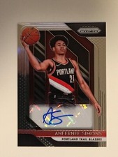 2018-19 Anfernee Simons Panini Prizm Rookie Auto Card RC RS-ASM Blazers