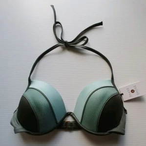 Bikini top 34C tricolor verde ejército con elevación de luz de sombra y orilla - Imagen 1 de 2