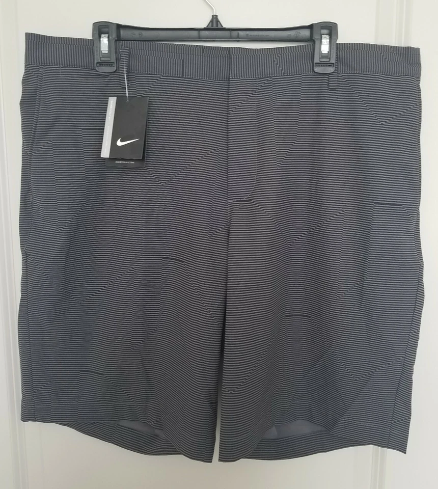 Nike Golf Shorts Men 38 X-large XL Gray Striped Geo Standard Fit Dri-fit