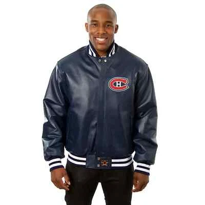 JH Design Montreal Canadiens Le Club de Hockey NHL Large Leather Jacket $2,495 - Image 1 of 4