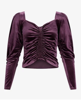 Top Express Terciopelo Mangas Largas Acanalado Frontal Manga Abullonada Violeta ✨ Talla XL Foto 1 de 4