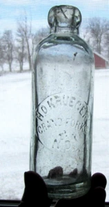 H.O. Krueger Grand Forks North Dakota ND, S.B. & G Co. 98 Hutchinson Soda Bottle - Picture 1 of 6