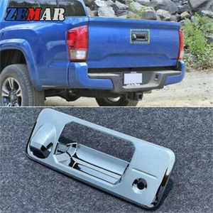 For Toyota Tacoma 2016-2020 Chrome ABS Rear Tailgate Door Handle Cover Trim - Foto 1 di 6