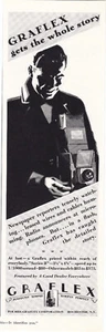 1928 Graflex Camera Vintage Print Ad Artwork of Man Using Old Camera - Picture 1 of 1