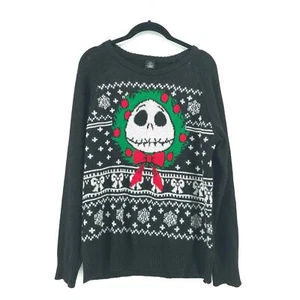 Disney Nightmare Before Christmas Jack Skeleton Youth Christmas Sweater L 11-13 - Picture 1 of 10