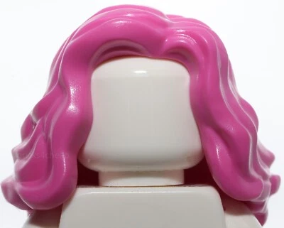 Lego Dark Pink Minifig Hair Female Mid Length Wavy - Image 1 of 3