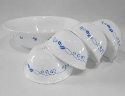 ❤️ NEW 5-pc Corelle PROVINCIAL BLUE SNACK SET 1-Qt Serving & 6-oz Ramekin Bowls - Image 1 of 4