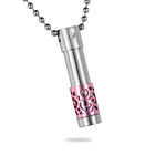 Hollow Memorial Pendant Necklace Jewelry Perfume Bottle Stainless Steel ca